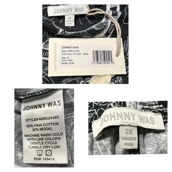 Johnny Was Carly Mina Pajama Set 2X